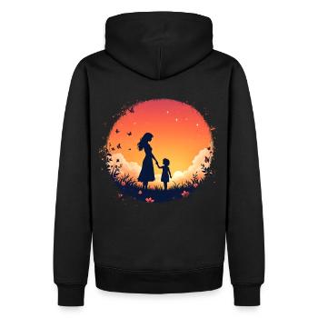 Mère - Sweat à capuche Premium bio Homme - noir - Dos - Nico (187cm)