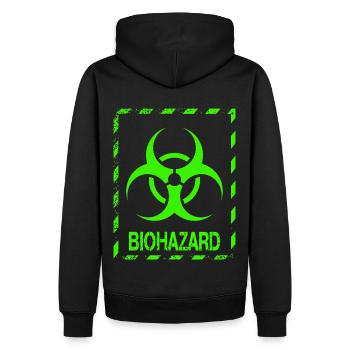 Biohazard Grunge Zombies Apokalypse Horror - Männer Premium Bio Hoodie - Schwarz - Hinten - Nico (187cm)