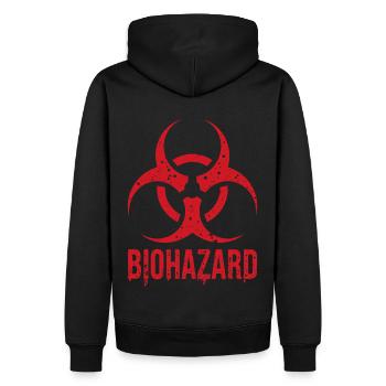 Biohazard Grunge Zombies Apocalypse Horreur - Sweat à capuche Premium bio Homme - noir - Dos - Nico (187cm)