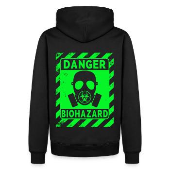 Biohazard Grunge Zombies Apocalypse Masque à gaz - Sweat à capuche Premium bio Homme - noir - Dos - Nico (187cm)
