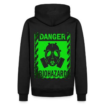 Biohazard Grunge Zombies Apocalypse Masque à gaz - Sweat à capuche Premium bio Homme - noir - Dos - Nico (187cm)