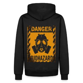 Biohazard Grunge Zombies Apokalypse Gasmaske - Männer Premium Bio Hoodie - Schwarz - Hinten - Nico (187cm)