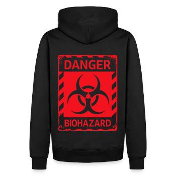 Danger Biohazard Grunge Zombies Apocalypse - Sweat à capuche Premium bio Homme - noir - Dos - Nico (187cm)