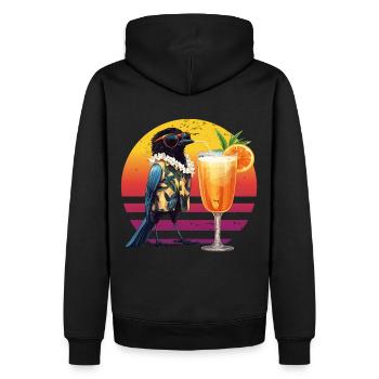 Elster Vogel Trinker Strand Cocktail Vintage Retro - Männer Premium Bio Hoodie - Schwarz - Hinten - Nico (187cm)