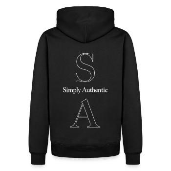 Simply Authentic Statement Saying - Men’s Premium Organic Hoodie - black - Back - Nico (187cm)