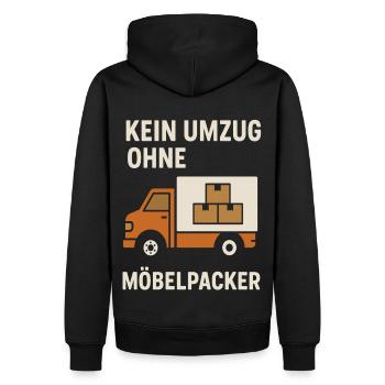 Umzug Möbelpacker Wohnung Helfer Unternehmen - Männer Premium Bio Hoodie - Schwarz - Hinten - Nico (187cm)