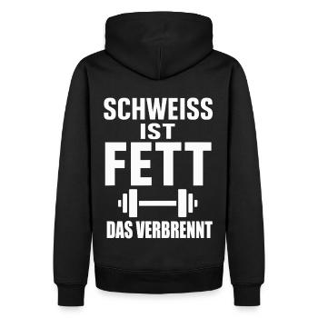 Chemise de fitness Gym Sport Style - Sweat à capuche Premium bio Homme - noir - Dos - Nico (187cm)