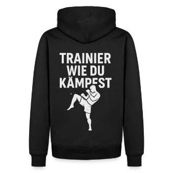 Chemise de fitness Gym Sport Style - Sweat à capuche Premium bio Homme - noir - Dos - Nico (187cm)