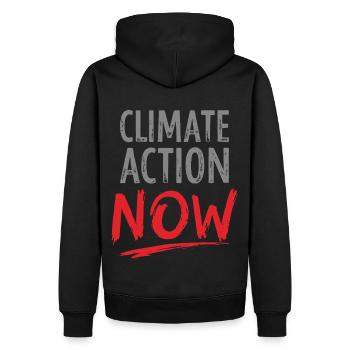 Climate Action Now Environnement Conservation de la nature Protection de l’environnement - Sweat à capuche Premium bio Homme - noir - Dos - Nico (187cm)
