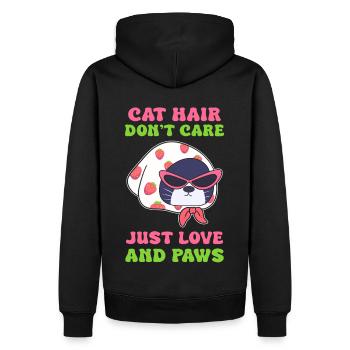 Damenliebe Pfote Für Cat Mom Pet Lover - Männer Premium Bio Hoodie - Schwarz - Hinten - Nico (187cm)