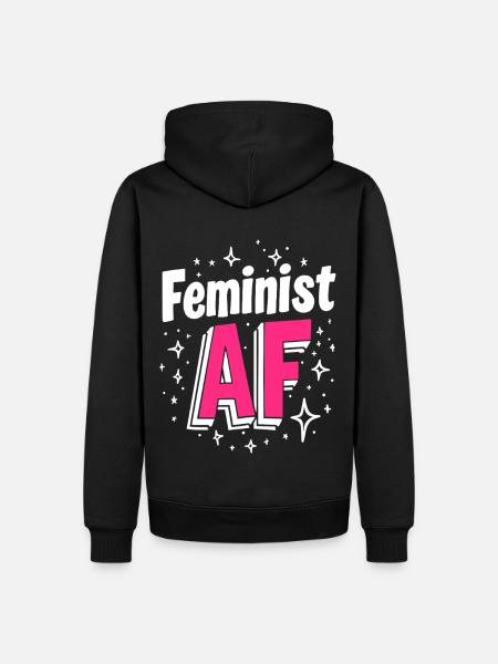 Féministe AF Déclaration Dicton - Sweat à capuche Premium bio Homme - noir