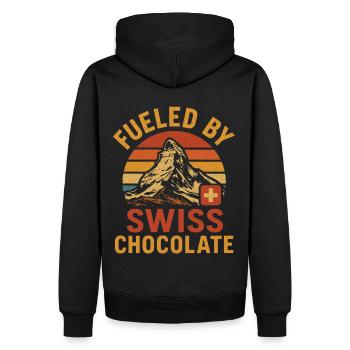 Matterhorn Zermatt Berge Schweiz Alpen Berg - Männer Premium Bio Hoodie - Schwarz - Hinten - Nico (187cm)