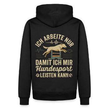 Hundesport Agility Job Motivation Hund Shirt - Männer Premium Bio Hoodie - Schwarz - Hinten - Nico (187cm)