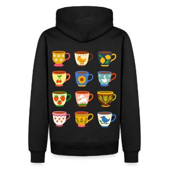 Teezeit - Männer Premium Bio Hoodie - Schwarz - Hinten - Nico (187cm)