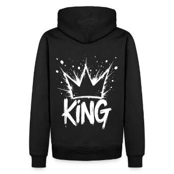 König Krone Splash King Couronne - Sweat à capuche Premium bio Homme - noir - Dos - Nico (187cm)