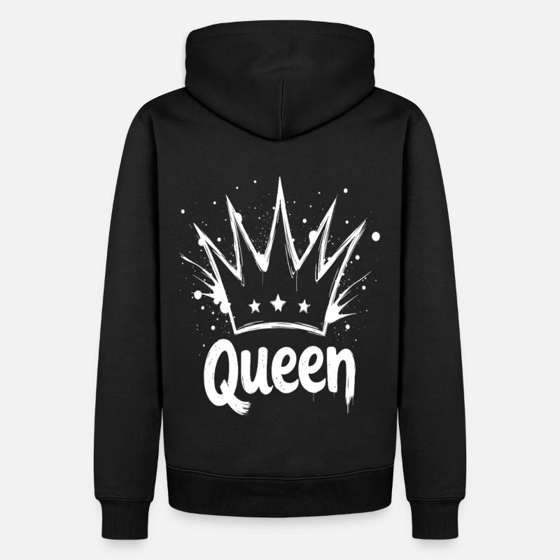 Queen Krone Splash - Männer Premium Bio Hoodie - Schwarz