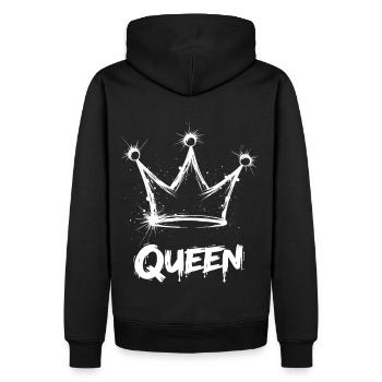Couronne de reine Splash - Sweat à capuche Premium bio Homme - noir - Dos - Nico (187cm)