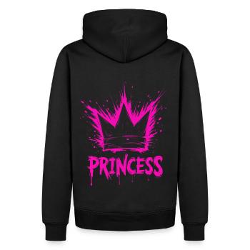 Prinzessin Krone Splash - Männer Premium Bio Hoodie - Schwarz - Hinten - Nico (187cm)