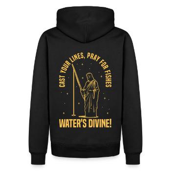 Fische - Fische Wie Jesus Fischen - Männer Premium Bio Hoodie - Schwarz - Hinten - Nico (187cm)