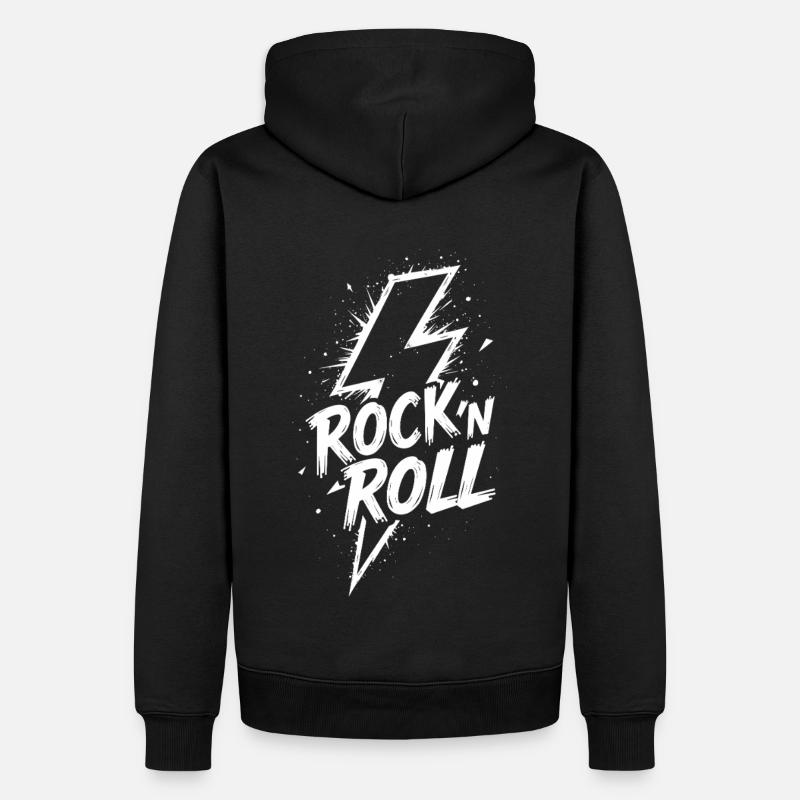 Rock 'n' Roll Blitz - Männer Premium Bio Hoodie - Schwarz