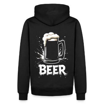 Bier Krug - Männer Premium Bio Hoodie - Schwarz - Hinten - Nico (187cm)