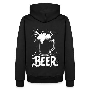 Bier Krug - Männer Premium Bio Hoodie - Schwarz - Hinten - Nico (187cm)
