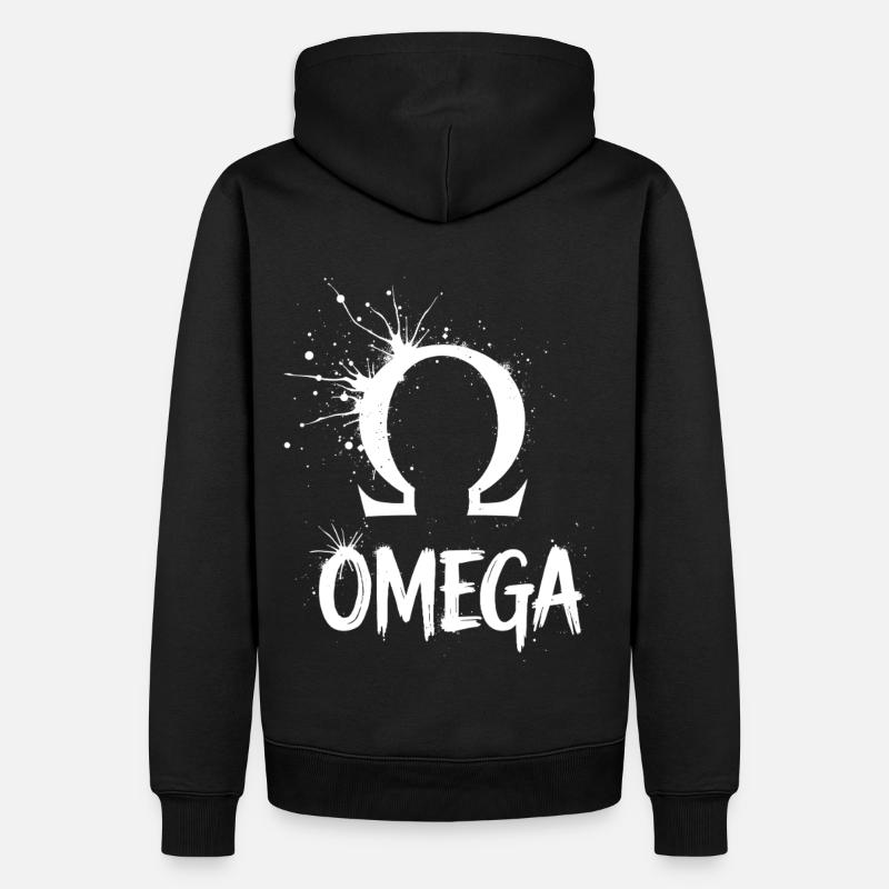 Omega Symbol Splash - Männer Premium Bio Hoodie - Schwarz