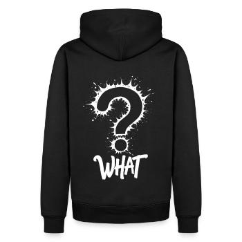 Quel point d’interrogation Splash - Sweat à capuche Premium bio Homme - noir - Dos - Nico (187cm)