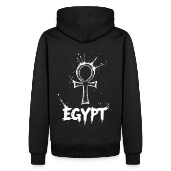 Égypte Ankh Symbole Splash - Sweat à capuche Premium bio Homme - noir - Dos - Nico (187cm)