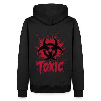 Symbole de risque biologique Style grunge toxique - Sweat à capuche Premium bio Homme - noir - Dos - Nico (187cm)
