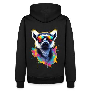 Dj Lemur with Sunglasses Trend Design T-Shirt - Men’s Premium Organic Hoodie - black - Back - Nico (187cm)