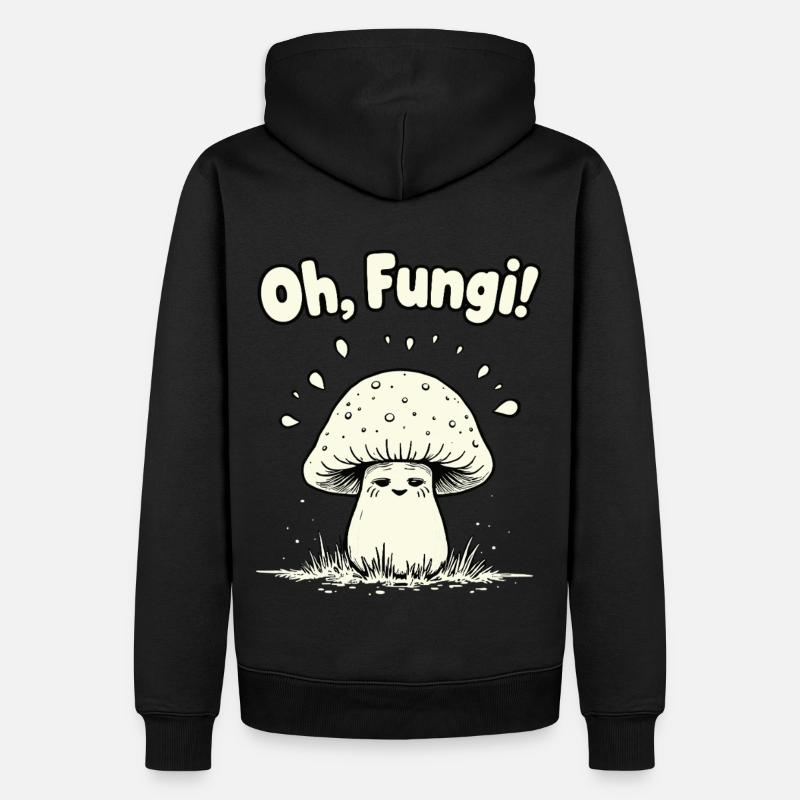 Oh, les champignons ! Champignon drôle - Sweat à capuche Premium bio Homme - noir