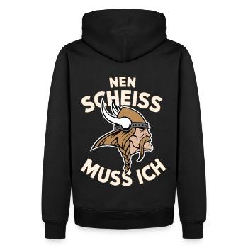 Chemise Viking Saying – Nen Scheiß muss ich Design - Sweat à capuche Premium bio Homme - noir - Dos - Nico (187cm)