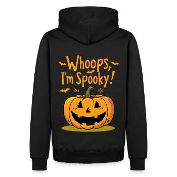Whoops, I'm Spooky Halloween Pumpkin - Men’s Premium Organic Hoodie - black - Back - Nico (187cm)