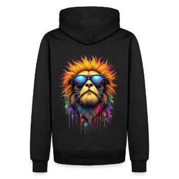 Dj Meerkat Cat with Sunglasses T-Shirt - Men’s Premium Organic Hoodie - black - Back - Nico (187cm)