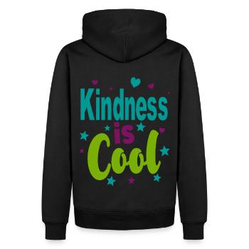 La gentillesse est cool - Étoiles colorées - Sweat à capuche Premium bio Homme - noir - Dos - Nico (187cm)
