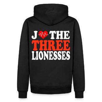 love three lionesses équipe angleterre de footbaIl - Sweat à capuche Premium bio Homme - noir - Dos - Nico (187cm)