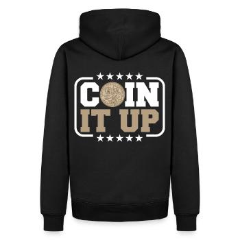 Coin Collector Numismatics Coin Collecting Coin Collection - Men’s Premium Organic Hoodie - black - Back - Nico (187cm)