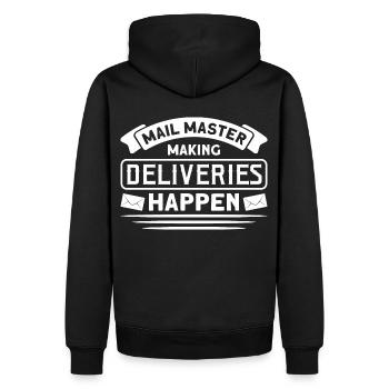 Postbote Briefträger Brief Paketdienst Geschenk - Männer Premium Bio Hoodie - Schwarz - Hinten - Nico (187cm)