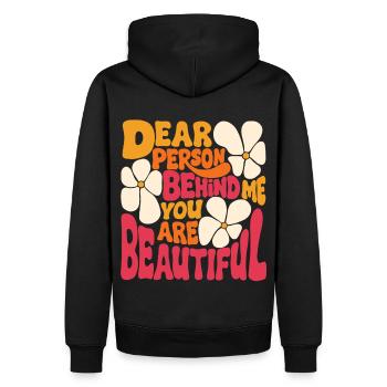Liebe Person hinter mir. Du bist schön (pink 2) - Männer Premium Bio Hoodie - Schwarz - Hinten - Nico (187cm)