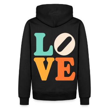 Signe de paix Amour des années 60 des années 70 Costume Groovy Hippie - Sweat à capuche Premium bio Homme - noir - Dos - Nico (187cm)