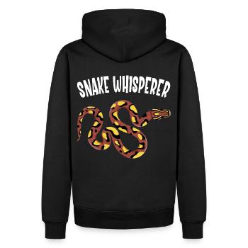 Schlangen Flüsterer Haustier Snake Reptil Geschenk - Männer Premium Bio Hoodie - Schwarz - Hinten - Nico (187cm)