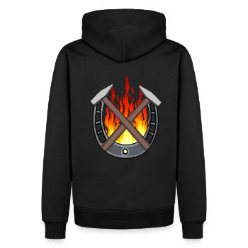 Hufeisen Berufe Schmied Hufschmied Gewerbe feurig - Männer Premium Bio Hoodie - Schwarz - Hinten - Nico (187cm)