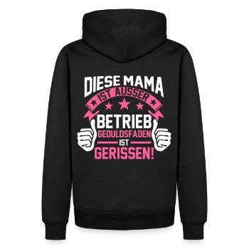Mama Geduldsfaden Gerissen - Männer Premium Bio Hoodie - Schwarz - Hinten - Nico (187cm)