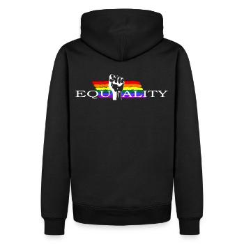 Equality...Respect Human Rights - Männer Premium Bio Hoodie - Schwarz - Hinten - Nico (187cm)