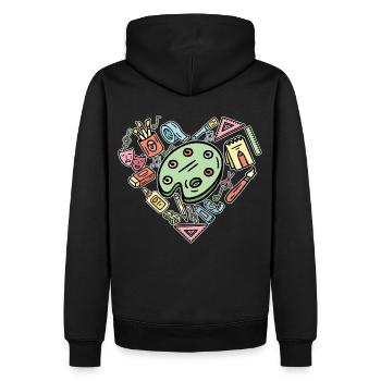 Malerei Künstler Kunstlehrer malerei - Männer Premium Bio Hoodie - Schwarz - Hinten - Nico (187cm)