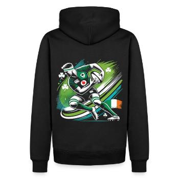 Fan de rugby irlandais - Sweat à capuche Premium bio Homme - noir - Dos - Nico (187cm)