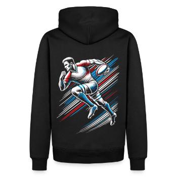 Maillot de fan de rugby - Sweat à capuche Premium bio Homme - noir - Dos - Nico (187cm)