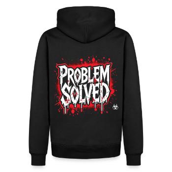 Shocking Solution - Problem Solved - Men’s Premium Organic Hoodie - black - Back - Nico (187cm)