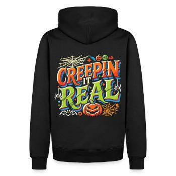 Creepin' It Real - Colorful Playful Halloween Shirt - Men’s Premium Organic Hoodie - black - Back - Nico (187cm)